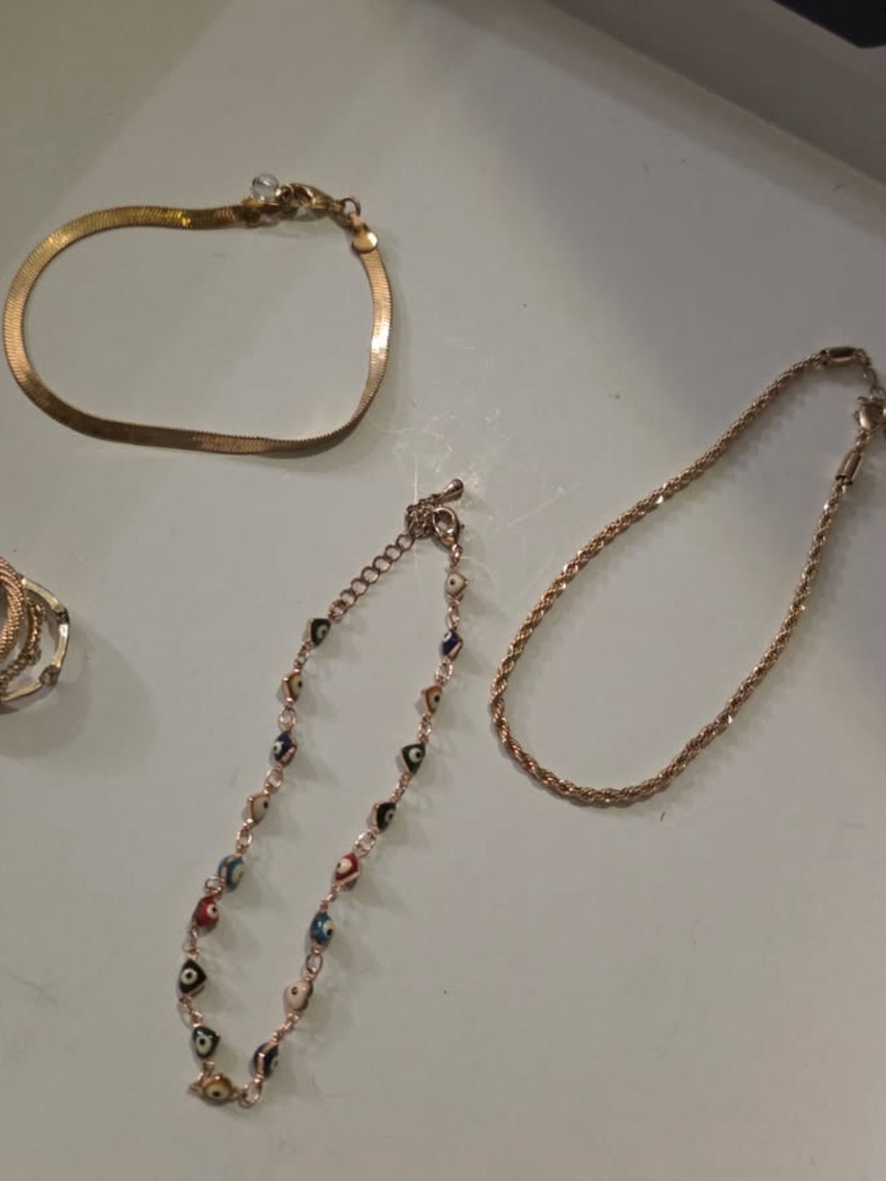 Gold-Tone Multicolor Evil Eye Bead Bracelet - Women Jewelry